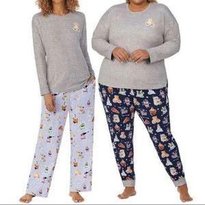 Jane & Bleecker Women's 3-Piece Pajama Set Costco (Gray Navy XL)